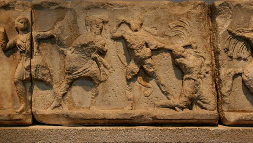 Mausole d'Halicarnasse - Combat entre Grecs et Amazones par Scopas - British Museum
